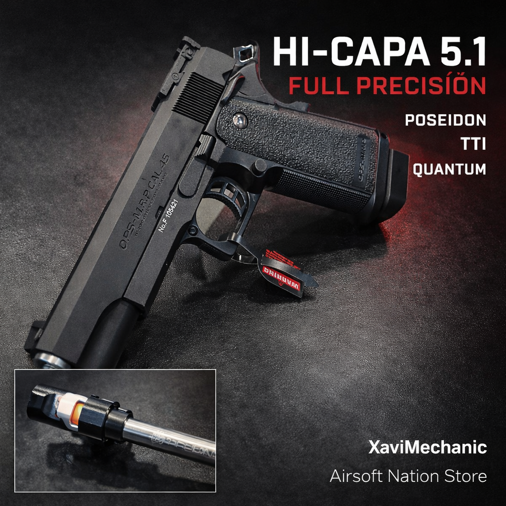 Pistola Hi-Capa 5.1 GBB Tokyo Marui - Negro Full Precisión