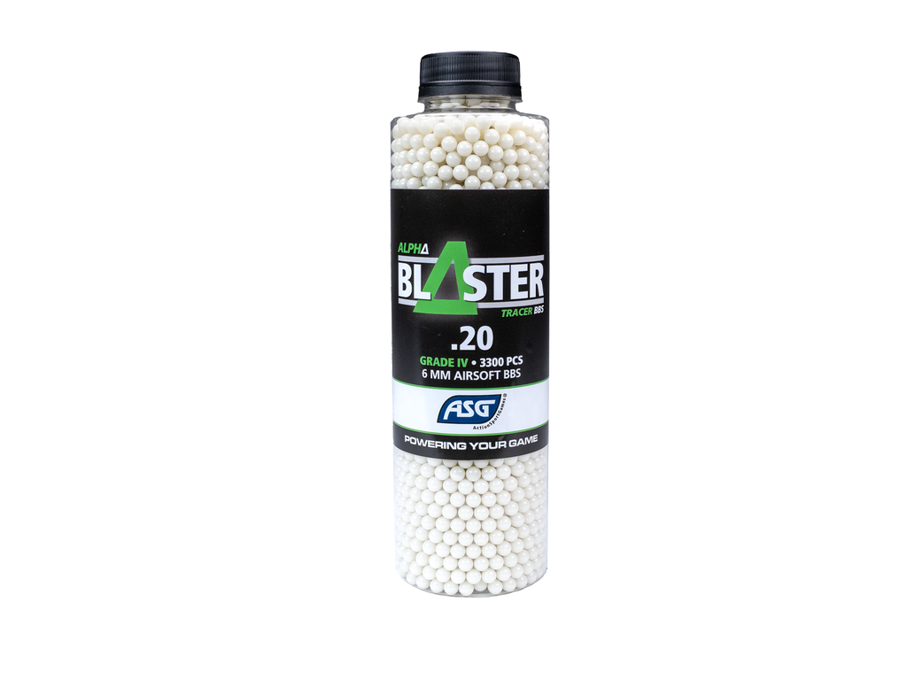 Bolas Tracer Alpha Blaster 0.20g Green 3300 BBs – Visibilidad y rendimiento