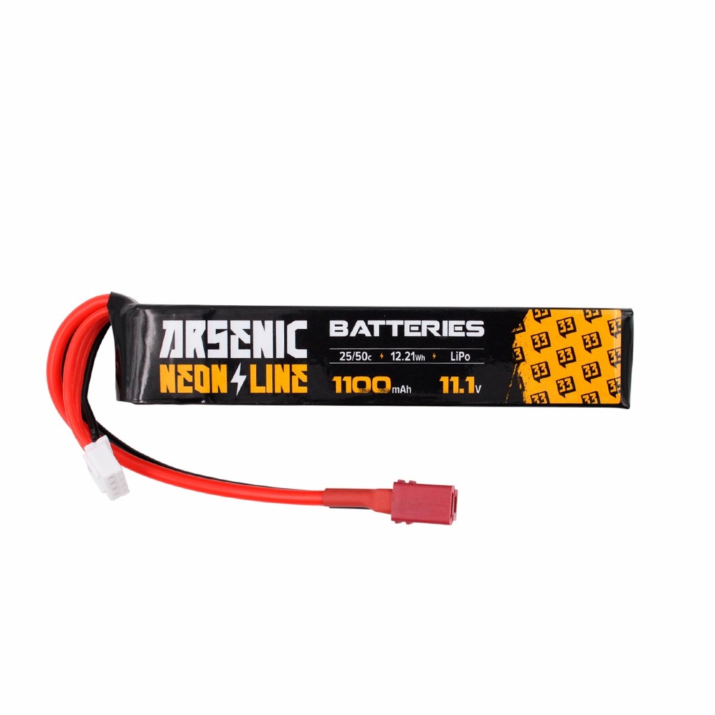 Batería Arsenic Pro LiPo 11.1V 1100mAh 25C/50C T-Dean Negra – Alto rendimiento para AEG