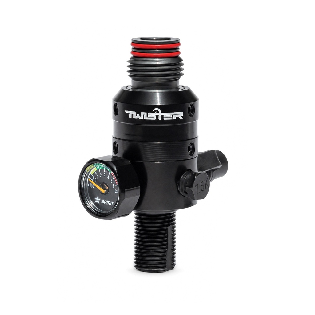 Regulador HPA Spirit Field Twister 4.5K LP-HP Negro para Botellas 300 BAR