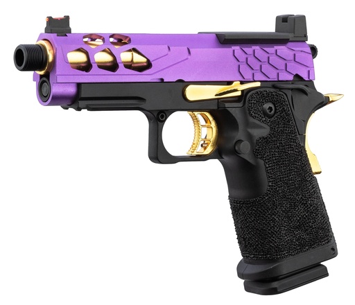 [PG9012] Pistola Lancer Tactical Stryk Hi-Capa 4.3 Violeta/Dorado – Gas