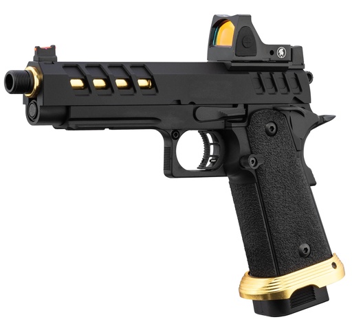 [PG9016] Pistola Lancer Tactical HERACLES Hi-Capa 5.1 Negro/Dorado RMR – Gas